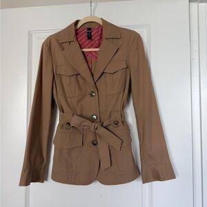 Women's Tan Belted Jacket by Marc Cain